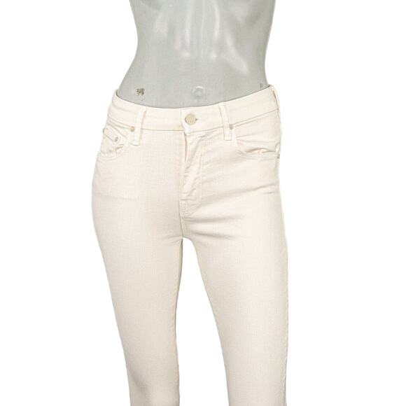 MOTHER Denim the Looker Ankle Fray Jeans Beige Mariposa light sz 25 - Picture 9 of 12